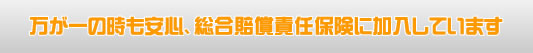 万が一の時も安心、総合賠償責任保険に加入しています
